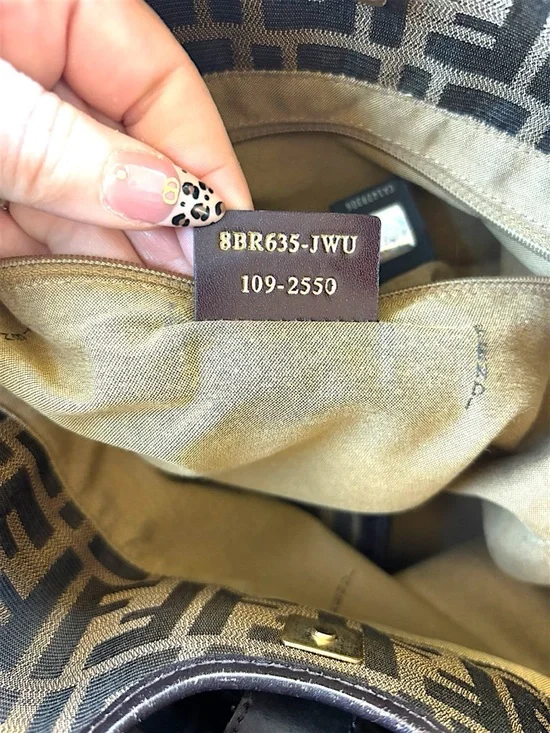 FENDI Zucca Chef Shoulder Bag Brown FF Monogram Hobo & Matching Wallet w/COA - Picture 7 of 13